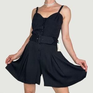 Sue Wong vintage romper playsuit with matching belt‎ sleeveless sun dress M